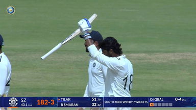 Duleep Trophy 2026 SF2, SZ vs NZ: Tilak Varma guides South Zone to win with 51*(79)