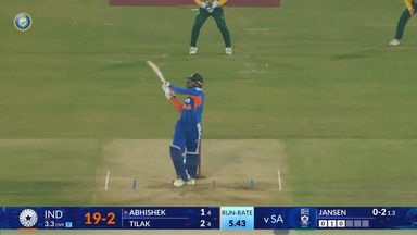 IND vs SA 2025, 1st T20I: Abhishek Sharma Six