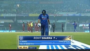 IND vs WI 2022, 3RD T20I: Rohit Sharma Wicket
