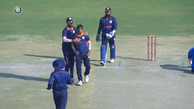SMAT 2023 QF 3: Soyeb Sopariya's three-wicket burst against Mumbai