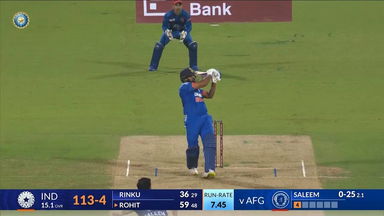 IND vs AFG 2024, 3RD T20I: Rohit Sharma Six