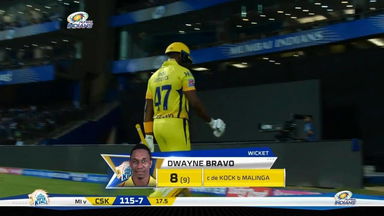 M15: MI vs CSK – Dwayne Bravo Wicket