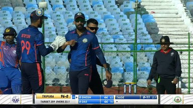 Vijay Hazare Trophy 2021-22, Pre QF1, Vidarbha v Tripura: Fall of wickets