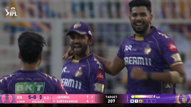 IPL 2025 M53: KKR vs RR - Vaibhav Sooryavanshi Wicket