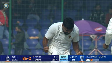 Ranji Trophy 2025, Delhi vs Railways: Himanshu Sangwan's fiery spell of 4/55