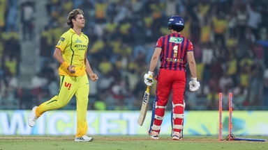 SIX AND OUT! Spencer Johnson uproots the middle stump