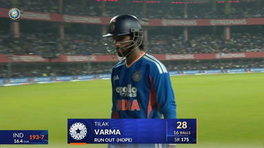IND vs WI 2026, 3rd T20I: Tilak Varma Wicket