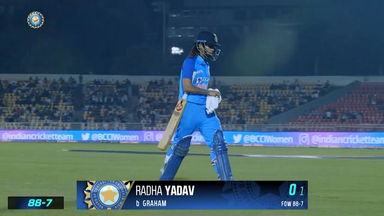 IND-W vs AUS-W 2022, 5TH T20I: Radha Yadav  Wicket