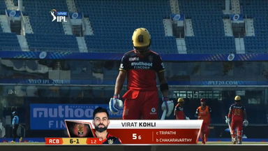 M10: RCB vs KKR   – Virat Kohli Wicket