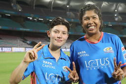 Hat-trick star Issy Wong recaps MI's Eliminator win with Bowling Coach & Mentor Jhulan Goswami