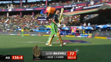 M32: RCB vs RR –  Glenn Maxwell  Wicket