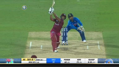 IND vs WI 2019, 2nd ODI: Nicholas Pooran Six