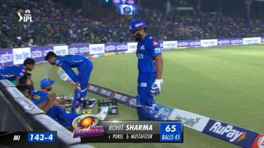 M16: DC vs MI – Rohit Sharma Wicket
