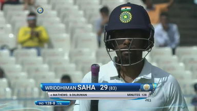 IND vs SL 2017, 1st Test Day 3: Wriddhiman Saha Wicket