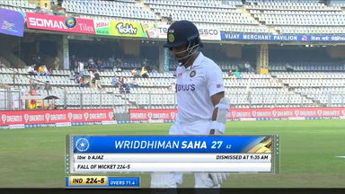 IND vs NZ 2021, 2nd Test, Day 2: Wriddhiman Saha Wicket