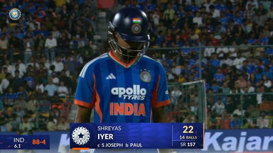 IND vs WI 2026, 5th T20I: Shreyas Iyer Wicket