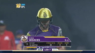 M41: KKR vs RPS  –  Chris Woakes Wicket