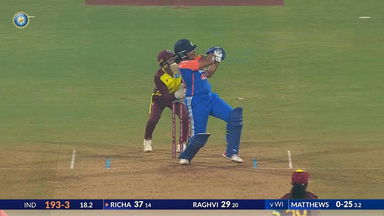 IND-W vs WI-W 2024, 3rd T20I: Richa Ghosh Six