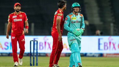 Spirit of cricket: Quinton de Kock walks after edging the ball
