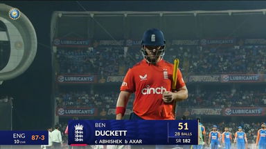 IND vs ENG 2025, 3rd T20I: Ben Duckett Wicket