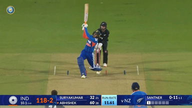 IND vs NZ 2026, 1st T20I: Abhishek Sharma Six