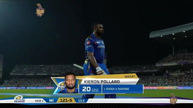 M47: KKR vs MI – Kieron Pollard Wicket