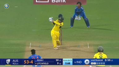 IND-W vs AUS-W 2023-24, 1st T20I: Phoebe Litchfield Six