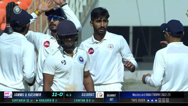 Ranji Trophy  2022/23, GUJARAT vs J & K:  Fall of Wickets