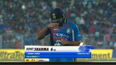 IND vs WI 2018, 1st T20I: Rohit Sharma Wicket