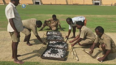 That's how you dry a pitch the Traditional way
