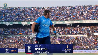 IND vs ENG 2025, 2nd ODI: Jamie Overton Wicket