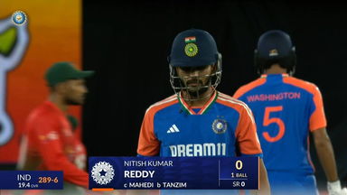 IND vs BAN 2024, 3rd T20I: Nitish Reddy Wicket