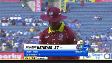 IND vs WI 2018, 3rd ODI: Shimron Hetmyer Wicket