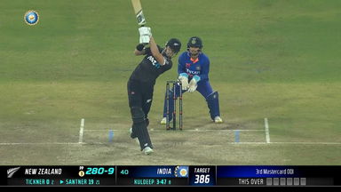 IND vs  NZ 2023, 3RD ODI: Mitchell Santner  Six