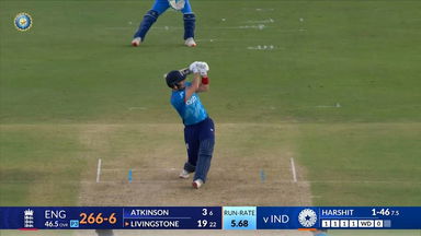 IND vs ENG 2025, 2nd ODI: Liam Livingstone Six