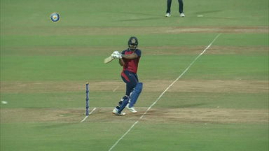4*4! Nitish Rana goes after Arun Chaprana