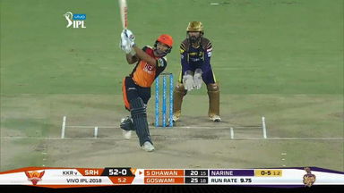 M54: SRH vs KKR – Shikhar Dhawan Six