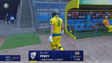 IND-W vs AUS-W 2023-24, 2nd ODI: Ellyse Perry Wicket