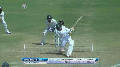 IND vs BAN 2017 - 1st Test day 4 : Mushfiqur Rahim six