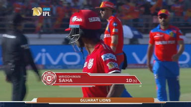 M26: GL vs KXIP –  Wriddhiman Saha Wicket