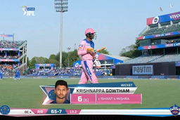 M53: DC vs RR – Krishnappa Gowtham Wicket