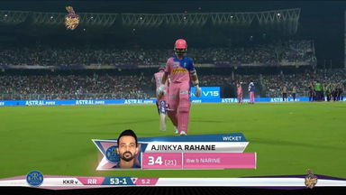 M43: KKR vs RR – Ajinkya Rahane Wicket