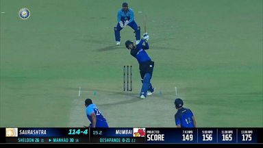 Syed Mushtaq Ali Trophy 2022 QF4 : 4,6,4 - Prerak Mankad takes on Tushar Deshpande