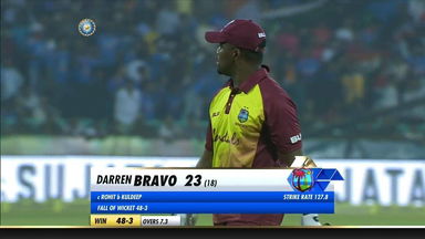 IND vs WI 2018, 2nd T20I: Darren Bravo Wicket