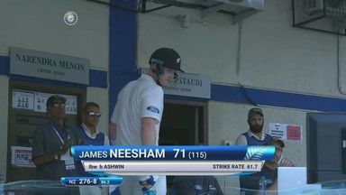 India VS NZ 2016, 3rd Test day 3 - Jimmy Neesham Wicket