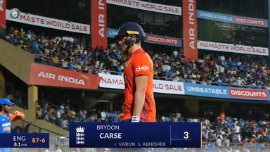 IND vs ENG 2025, 5th T20I: Brydon Carse Wicket
