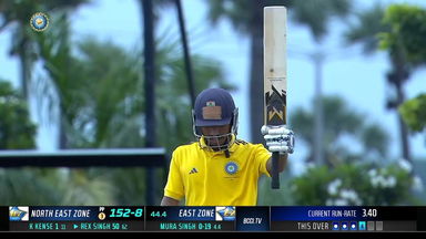 Prof D B Deodhar Trophy 2023-24: Rex Singh leads North East Zone's fight with 65*(74)