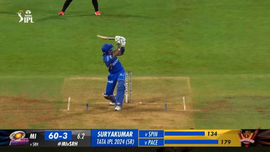 M55: MI vs SRH  – Suryakumar Yadav Six