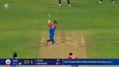 IND vs ENG 2025, 5th T20I: Abhishek Sharma Six