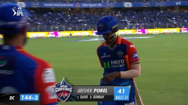 M20: MI vs DC – Abishek Porel Wicket